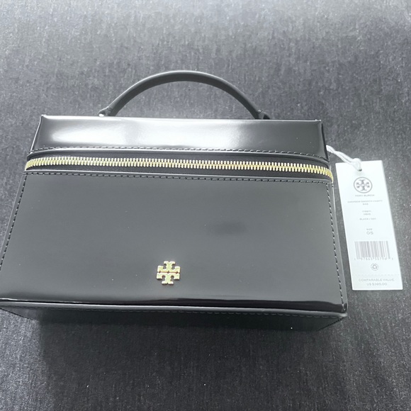 Tory Burch Handbags - TORY BURCH• Patent Leather Black Vanity small Handbag